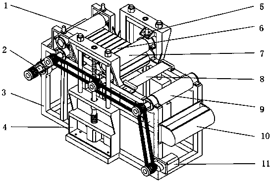 一種超聲輔助輥對(duì)輥熱納米壓印裝置