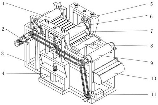 一種超聲輔助輥對(duì)輥熱納米壓印裝置及方法
